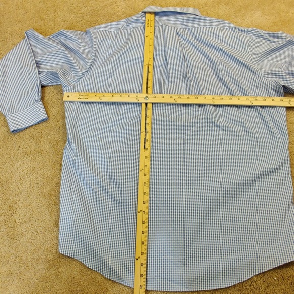 Brooks Brothers Shirt Adult Blue Check 171/2 - 36 Long Sleeve Oxford Men - Picture 5 of 7